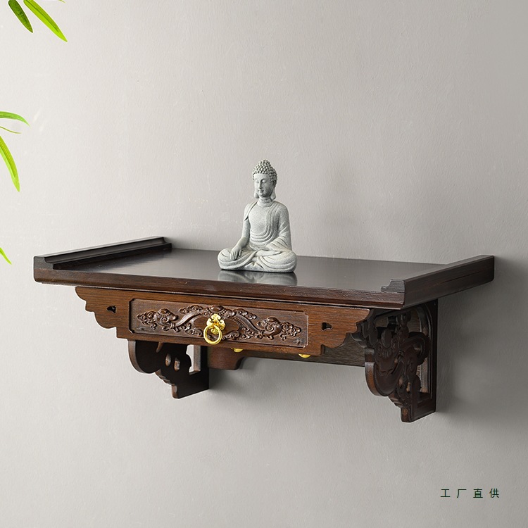 Wall-Mounted Shrine Rack for Home Use, Offering Table, Incense Stand, Bracket for Guanyin Shrine Cabinet