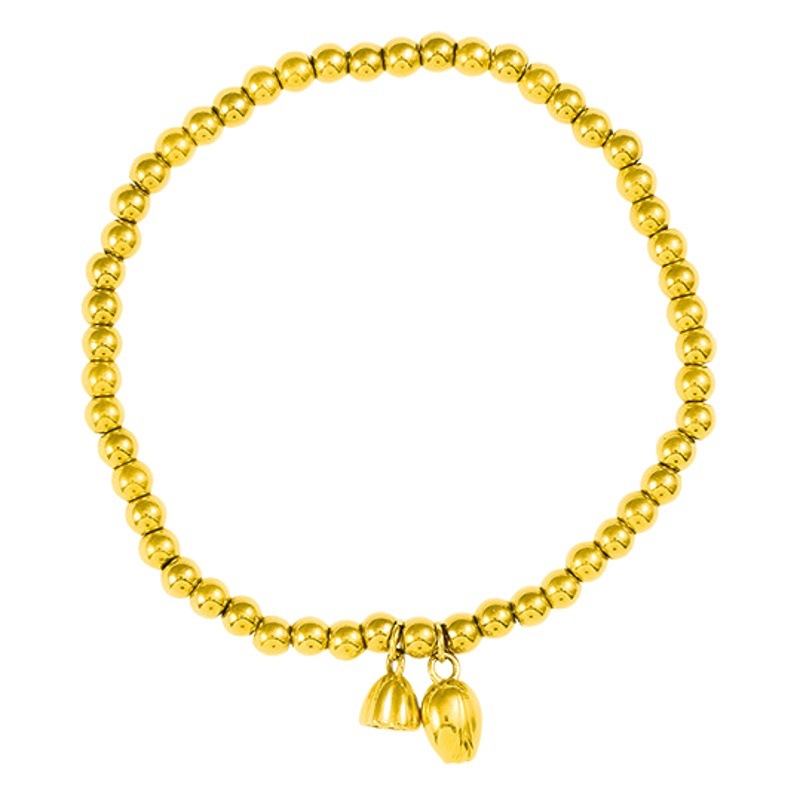 Dos pulsera Shihuan Cadena de estilo étnico de las mujeres Lotus joyería de titanio de acero chapado en oro joyería de la muchacha pulsera de temperamento simple