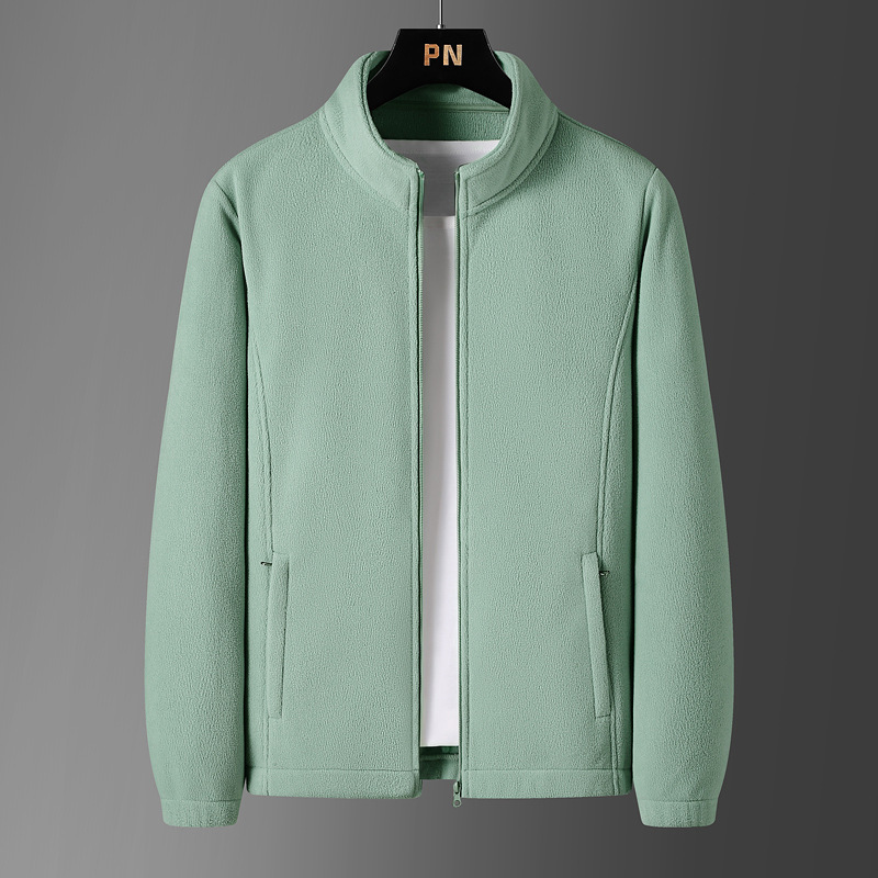 Abrigo de Cachemira chaqueta de lana para hombres y mujeres Otoño e Invierno collar de pie engrosado suéter de punto con forro polar abrigo polar ropa de hombre