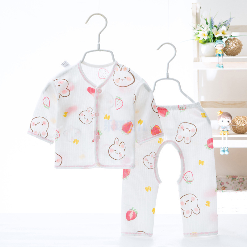 Newborn Underwear Cotton Four Seasons Simple Suit Baby Clothes Split Two-Piece Suit Baby Boys and Girls Children's Clothing