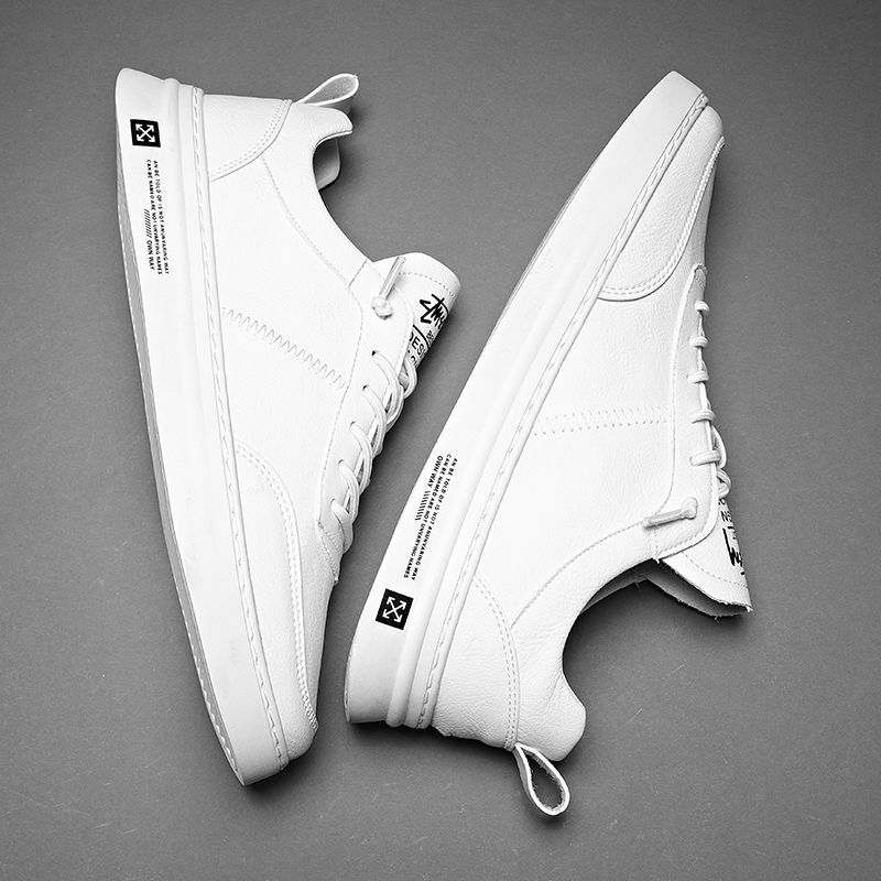 Zapatos de hombre primavera 2024 nuevos zapatos blancos zapatos casuales de cuero para hombre zapatos perezosos de un pie zapatos deportivos de moda