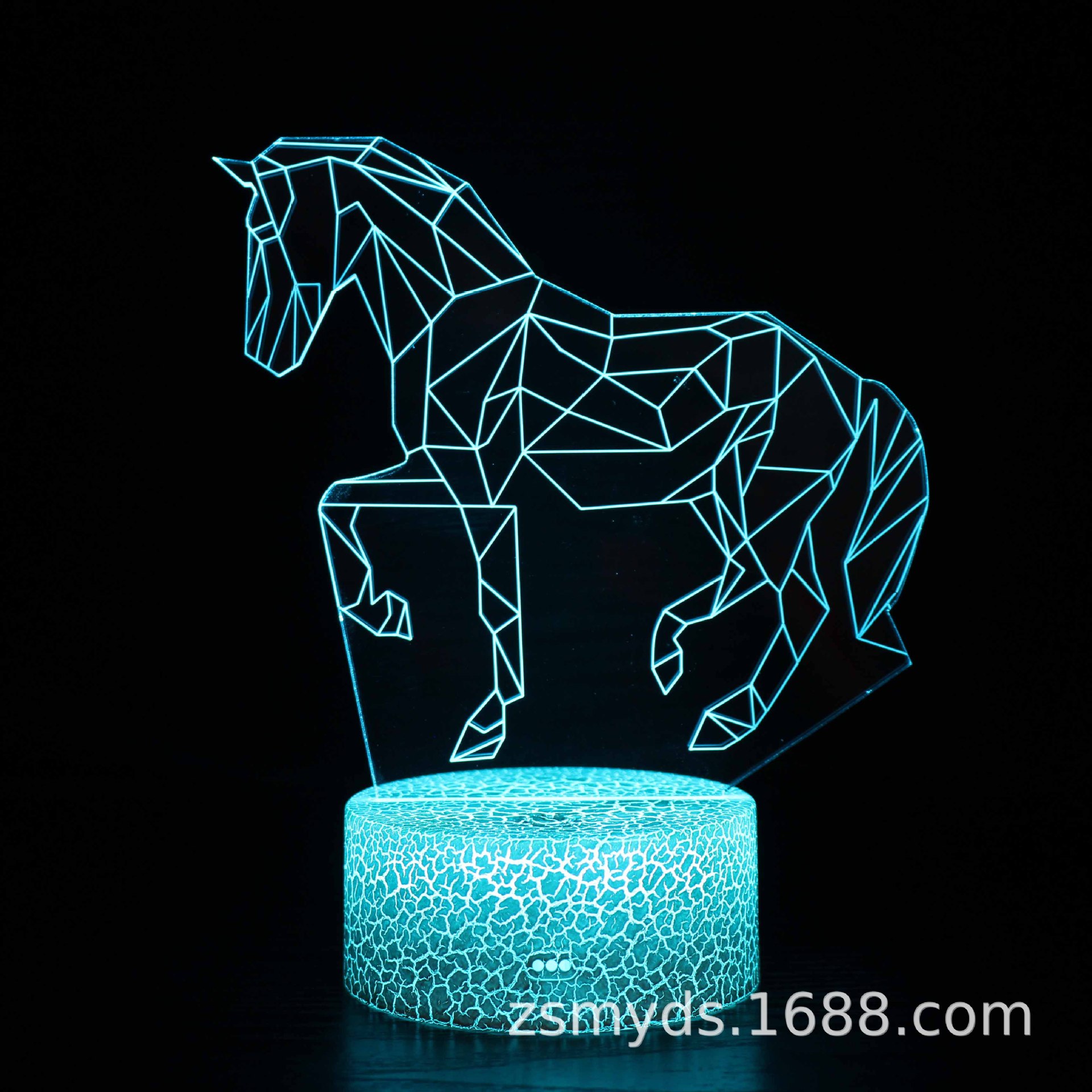 Cruz-frontera dedicado serie de caballos 3D lámpara de modelado de luz nocturna LED lámpara de ilusión estéreo visual lámpara de mesa de noche USB