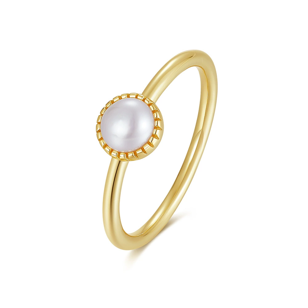 Ring from pearl, brand dye, wholesale, silver 925 sample, European style, french style, internet celebrity