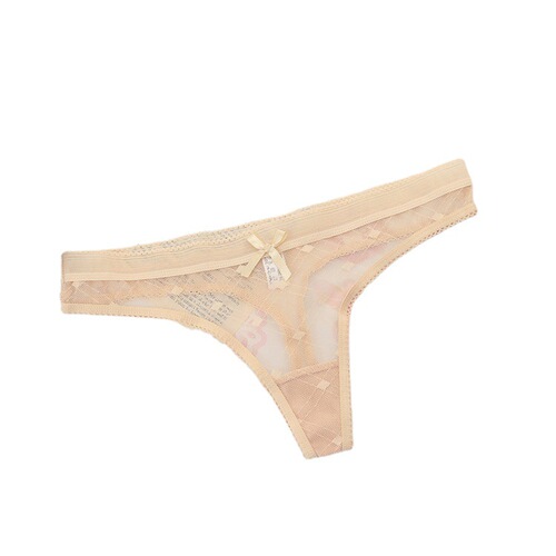 Ultra-thin breathable cute girl-style T-shaped underwear with mesh striped lace for women, sexy lingerie sold directly from the source