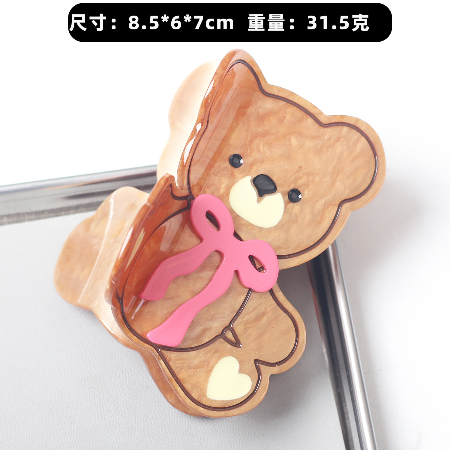 Nueva imitación de pinzas de cabello acéticas de oso adorable arco agarrar pinzas de cola de caballo alta mujer amor nuevo adorno de cabello de alta calidad