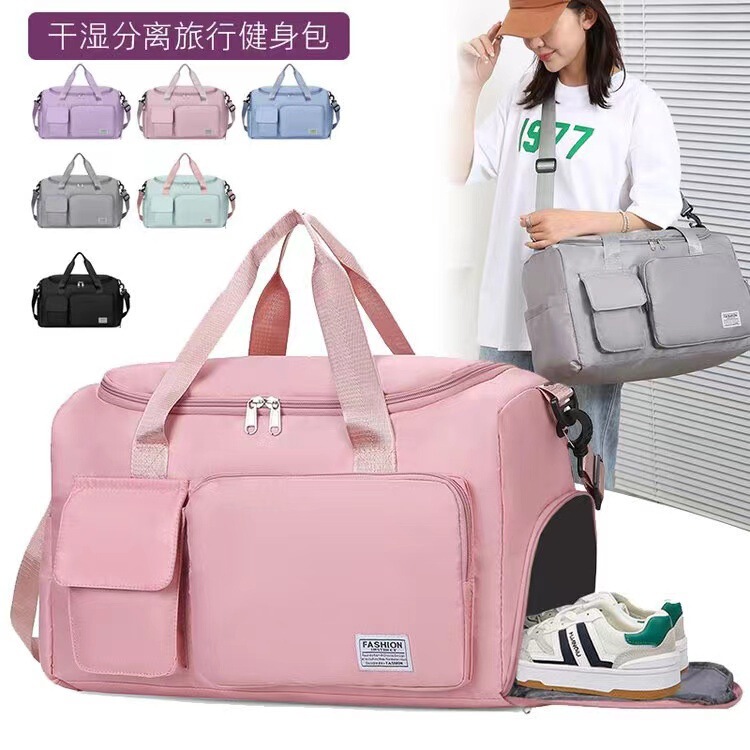 Factory wholesale fitness bag with shoe warehouse large capacity duffel bag sports portable shoulder bag travel short distance travel bag