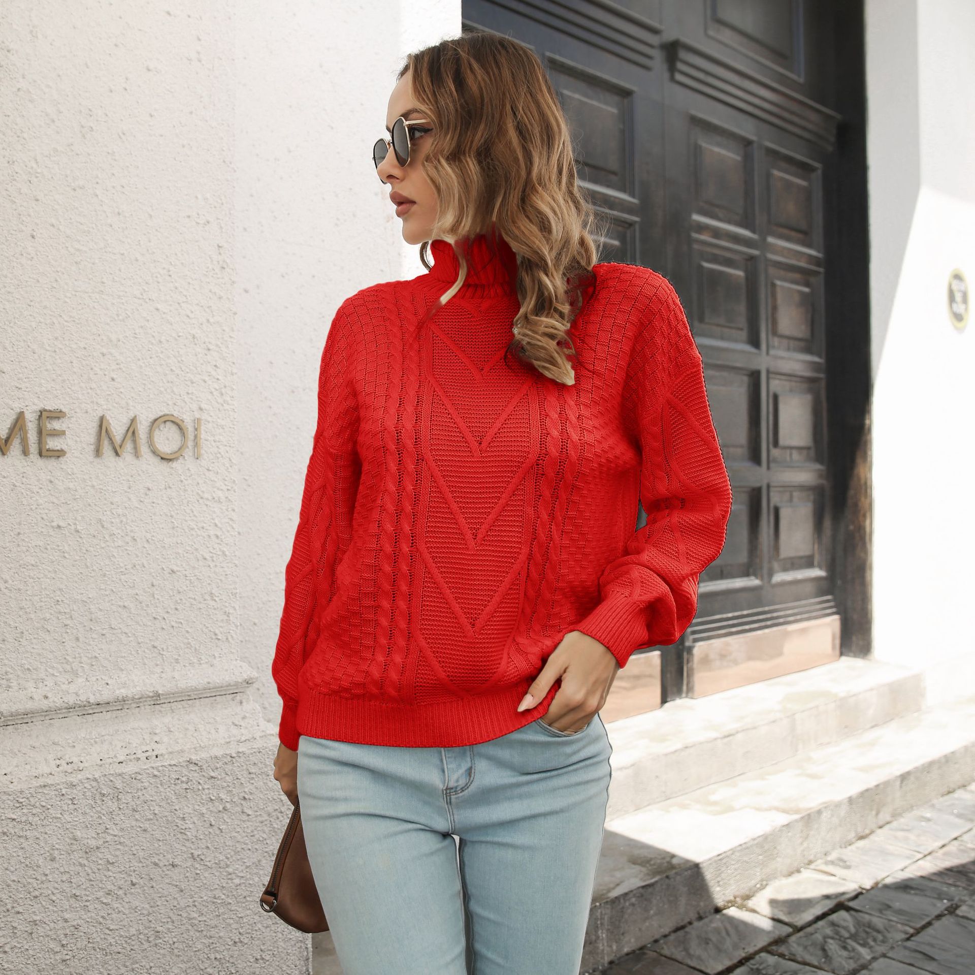 Design Three Dimensional Turtleneck Sweater Women Loose Autumn Winter Long Sleeve Sweater 16 Design Three Dimensional Turtleneck Sweater Women Loose Autumn Winter Long Sleeve Sweater