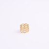 Wide -surface hollow pattern lace ring titanium plating 18K gold