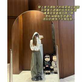 绿豆沙  秋季新款百搭时尚显瘦显白休闲裤其他常规