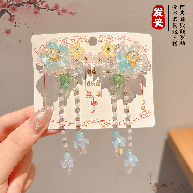 Niños mariposa bordilla clips estilo antiguo tocado de niñas flores frentes clips lateral tocado de cabello