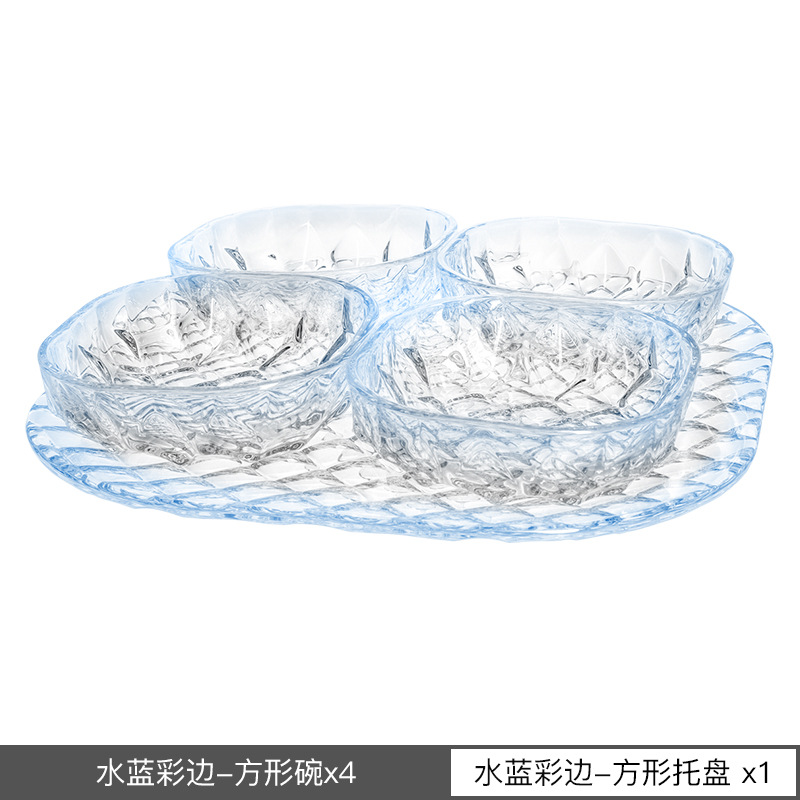 Cuencos de fruta de cristal importados de la República Checa, platos de gran tamaño de fruta seca doméstica, platos de fruta de alto valor facial. image 10