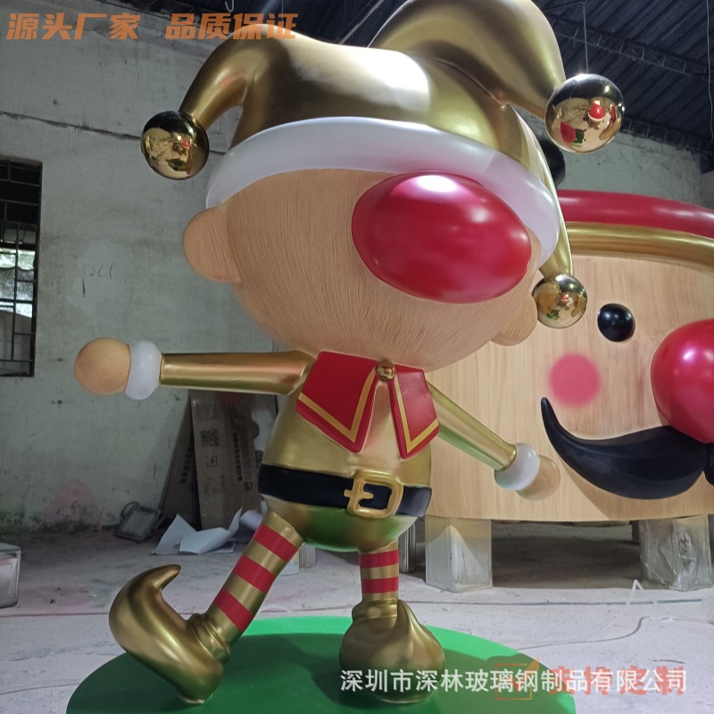 FPVC escultura de Navidad dibujos animados escultura circular puerta de drenaje modelado adornos de puerta cuadrada decoración elefante tridimensional