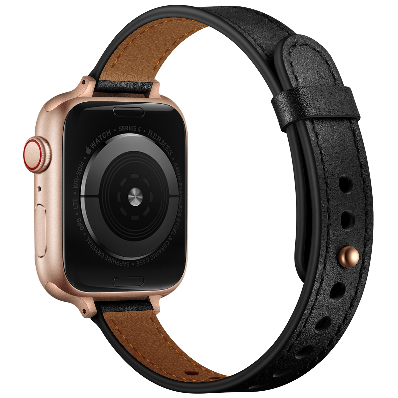 18g Weight Apple watch watchband Classification Genuine leather Material Solid Color Pattern Retro Style Retro Solid Color Apple Watch Watchband 83