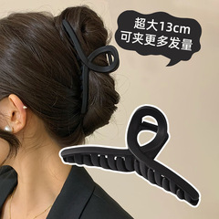 黒の大きいサイズのクリップの女性サメのクリップのシンプルな高級感のあるヘアクリップの後頭部の髪クリップの髪飾り