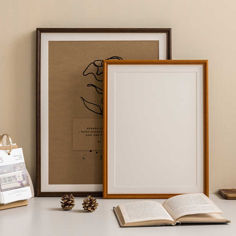 Photo with Printed Frame, Solid Wood Mounting, Tabletop Decoration, DIY Photo Poster, Blank Puzzle, Commemorative Frame