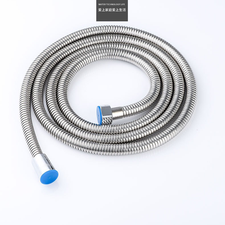 1,5 m 2 tubo de la ducha manguera de la ducha de metal de acero inoxidable doble hebilla de cifrado calentador de agua boquilla primavera caja de papel