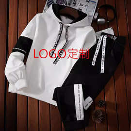 卫衣套装男士秋季新款连帽休闲长裤韩版青年修身两件套潮修身款