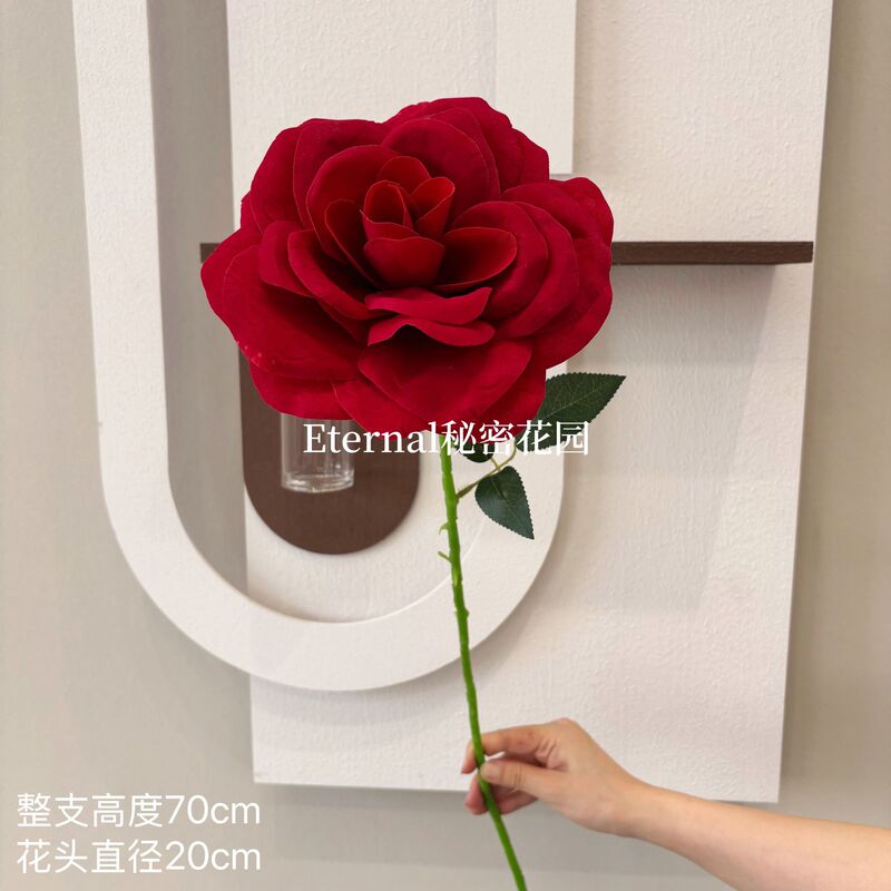 Simulated Giant Velvet Rose Little Prince's Rose Bouquet Wedding Mall Valentine's Day Artificial Flower Decoration