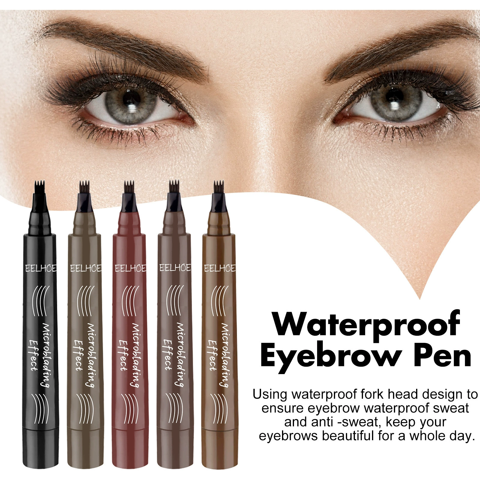 Eelhoe, waterproof multicoloured eyebrow pencil for contouring for eyebrows