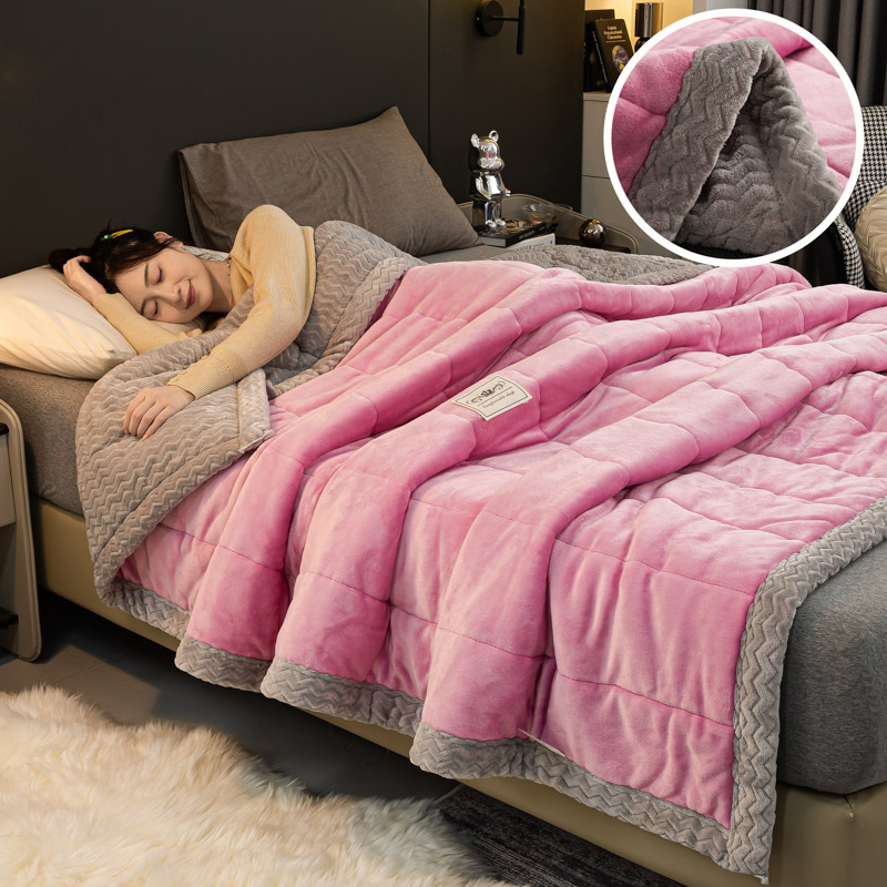 [촉감이 따뜻함] 베이베이 벨벳 - 핑크 그레이