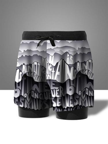 Swim trunks for men, anti-embarrassment, loose, large size, quick-drying swimsuits, men's beach pants for hot springs, double-lined swimming equipment
