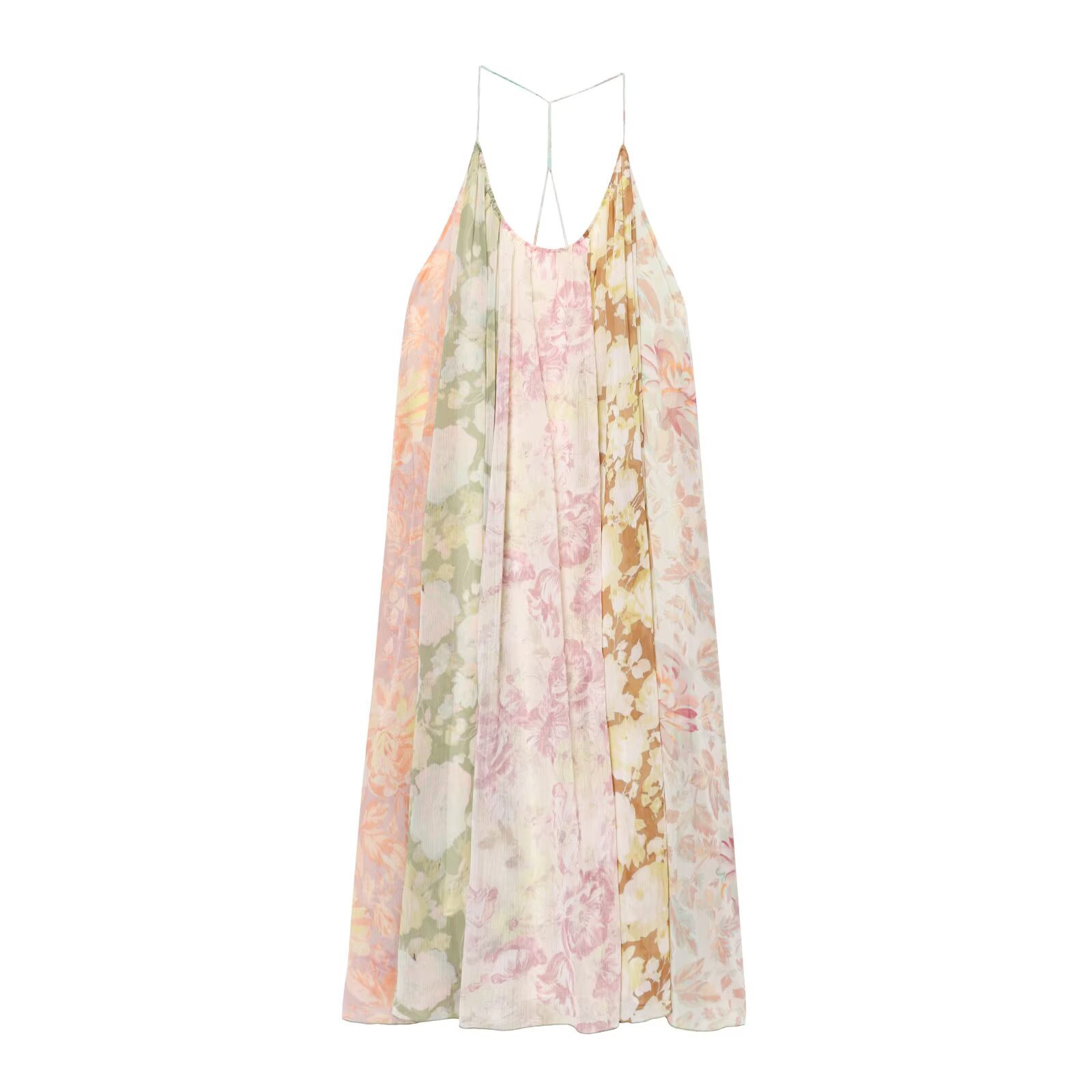 ZR foreign trade wholesale European and American style new French fashion flower printed patchwork dress 2826 127 710