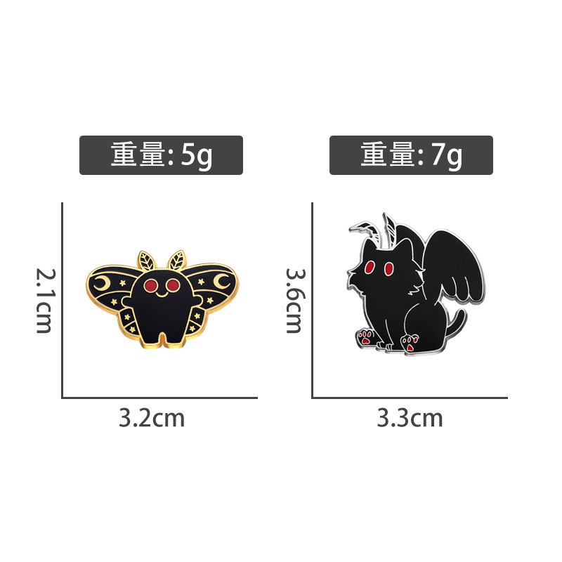Cross-border new animal badge cartoon butterfly shape brooch personality creative black cat enamel metal badge