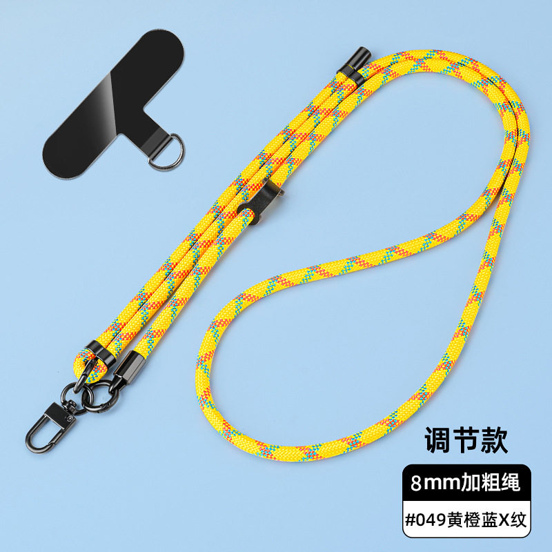 Cordón para teléfono móvil de 8mm, cuello colgante, mensajero, muñeca, eslinga de nailon resistente, cuerda anti-pérdida, longitud ajustable, espalda