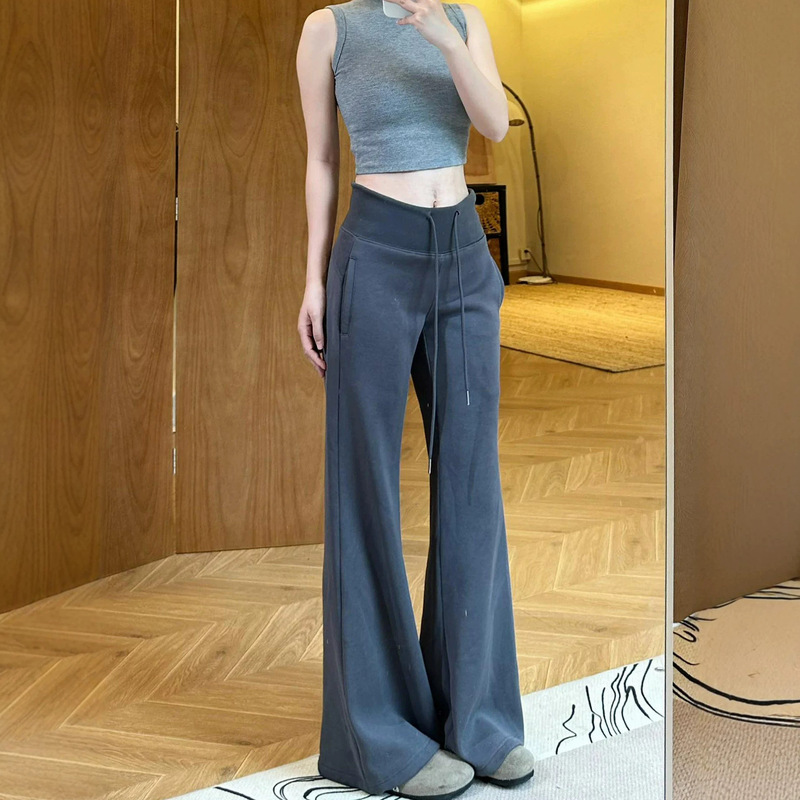 【Chanlan】Rose Pink Autumn American Style Slimming Sporty Flared Pants for Women, Casual Hot Girl Yoga Sweatpants 【Chanlan】Rose Pink Autumn American Style Slimming Sporty Flared Pants for Women, Casual Hot Girl Yoga Sweatpants