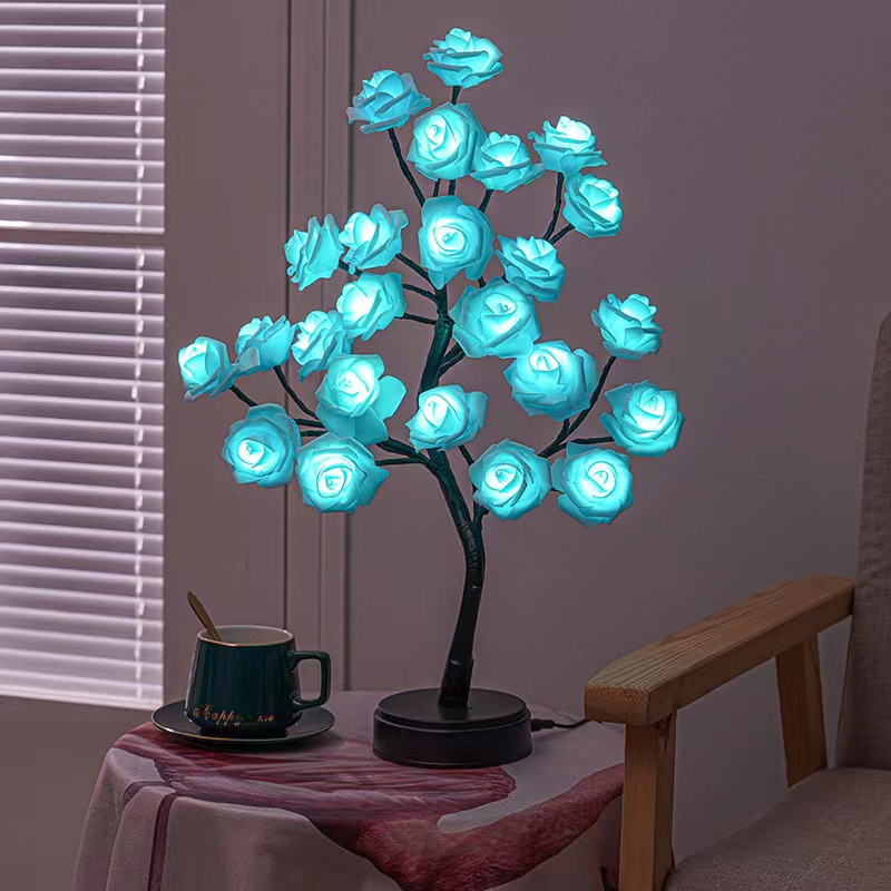 LED rose night light cross-border headlamp Valentine's Day decoration luminous small tree lamp bedside lamp wholesale
