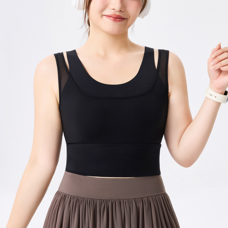 [Precio de un bocado] chaleco deportivo de cinturón de hombro integral gimnasio grasa MM tamaño grande sin marcas delgada chaqueta de yoga para mujeres