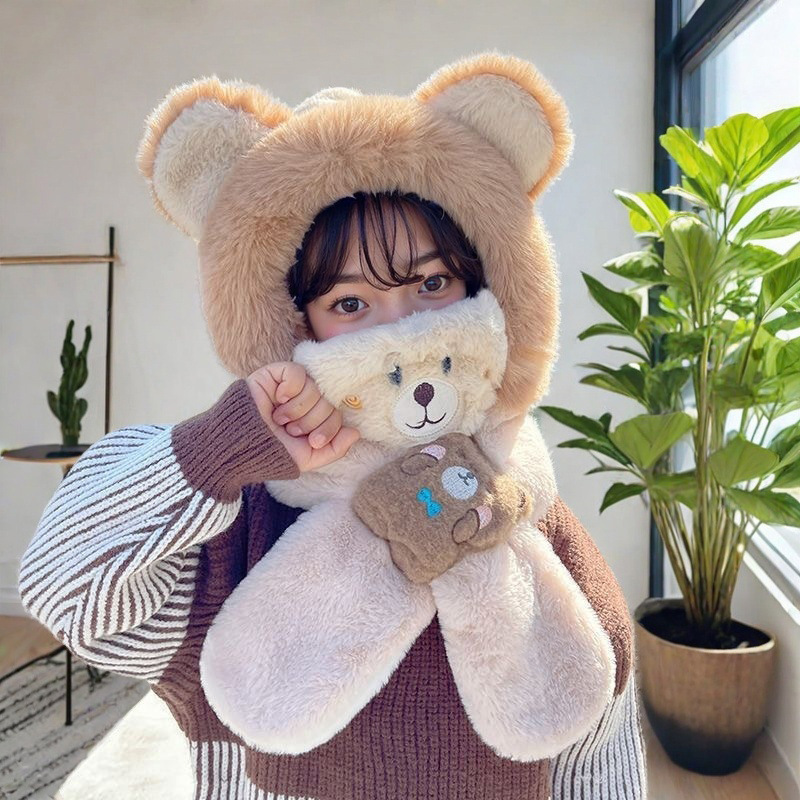 男女童套头帽冬天婴儿帽子秋冬季可爱小羊宝宝毛绒护耳帽保暖加厚|undefined
