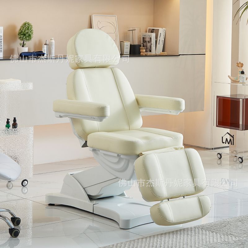 Cama de belleza eléctrica ajustable para sentarse y reclinar mesa de examen dental de micro acabado, cama de belleza médica con superficie de cama calefacción
