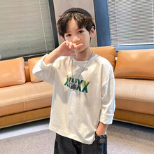 一件代发儿童长袖T恤棉质2023春秋新款男童打底衫秋装体恤韩版童