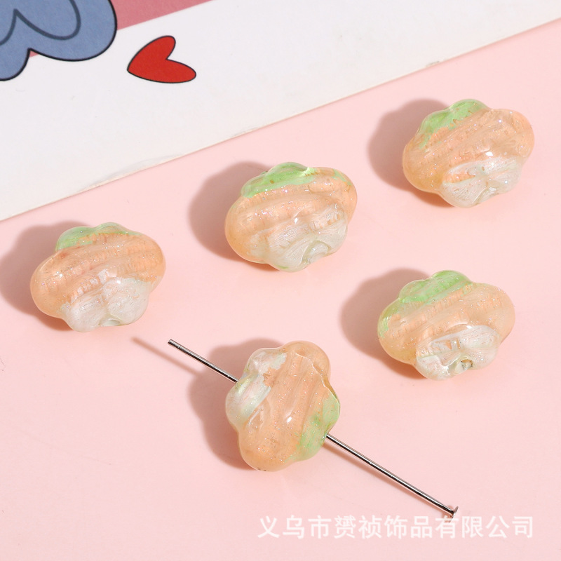 樹脂グラデーション油絵クラウドビーズ diy 手作りビーズブレスレットキーホルダー携帯電話チェーンジュエリーアクセサリー材料|undefined