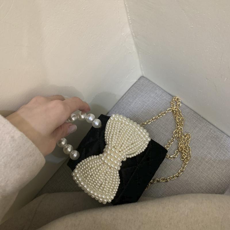 高級感洋氣迷你包包蝴蝶結女包2023新款潮鏈條口紅包單肩斜挎小包