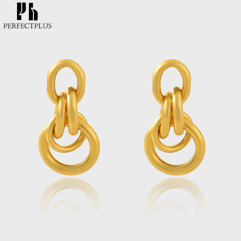 Matte copper elegant retro earrings