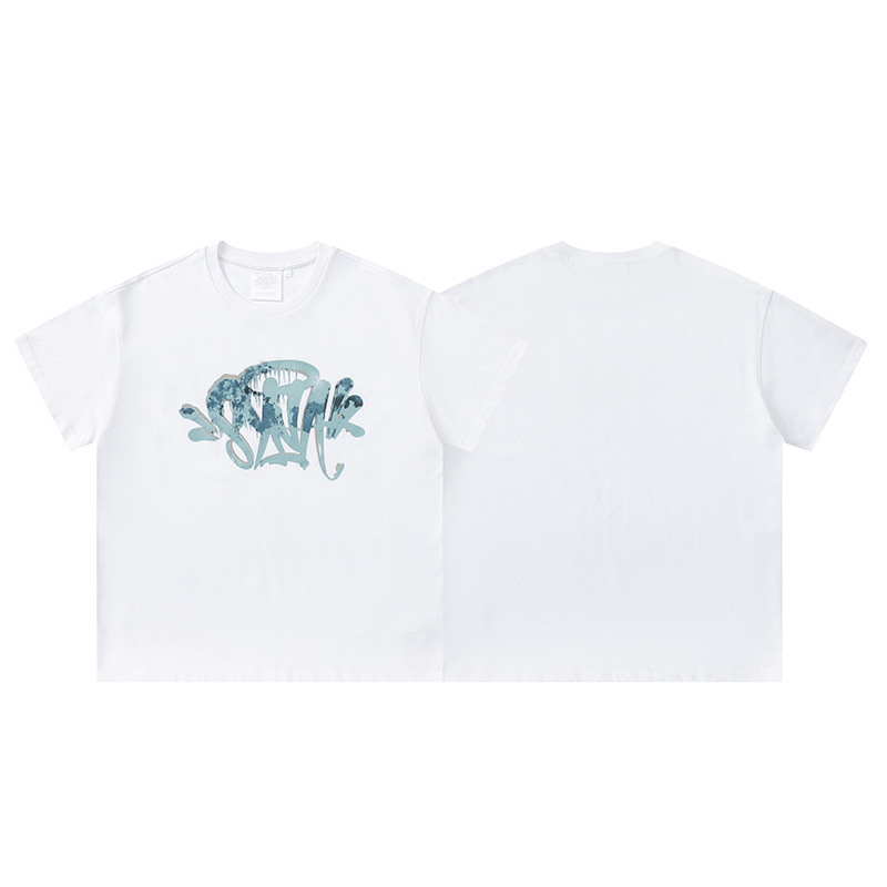 高品質SYnaWorldヒップホップフォームプリント半袖カジュアルルーズTシャツハイストリートショーツSyna Word