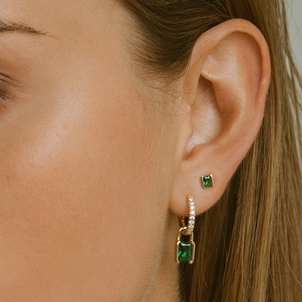 Simple Style U Shape Sterling Silver Plating Inlay Pearl Zircon Dangling Earrings Earrings 1 Pair