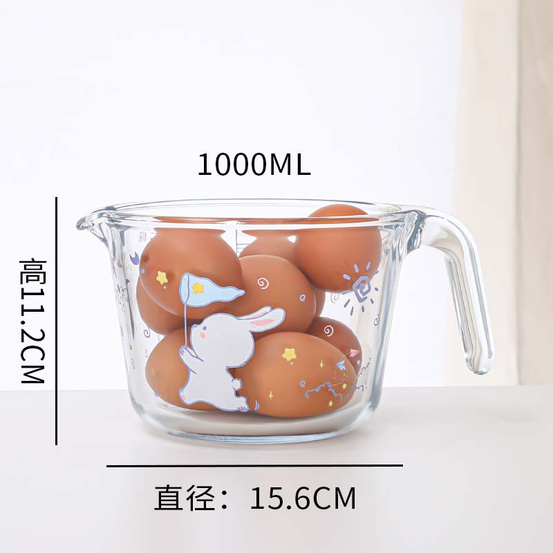 Nuevos productos de taza de medición de vidrio transparente para el hogar de gran capacidad engrosada taza de escala resistente a altas temperaturas taza de hornear cuchara de medición al por mayor