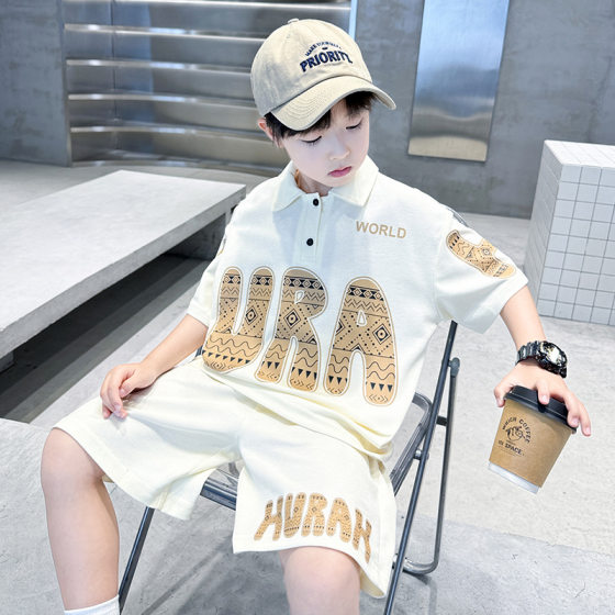Boys' Summer Clothes suit 2025 New Summer Short-sleeved Boys Sports Summer Thin Clothes Handsome Trendy