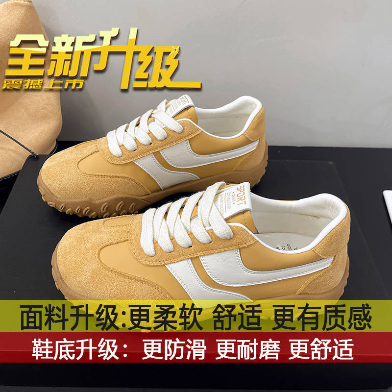 显脚小轻便阿甘鞋小众复古老爹鞋2025秋季新款厚底韩系百搭德训鞋|undefined
