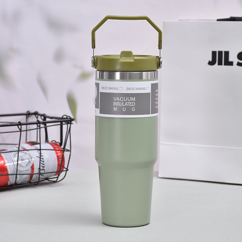 30oz de gran capacidad de acero inoxidable taza de coche al aire libre portátil cubierta de helado taza vacío frío aislamiento taza de cerveza