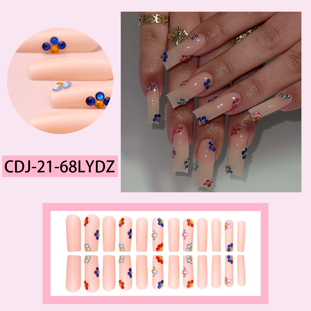 Uñas, uñas, uñas largas europeas y americanas, tubería de agua larga, flores de diamantes, uñas postizas, uñas largas, uñas, uñas, uñas de estilo