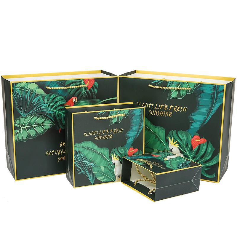 Тропический лес попугай сумка Подарочный пакет бумажный пакет Детский день мультфильм сумка упаковочная сумка 61 подарочный пакет