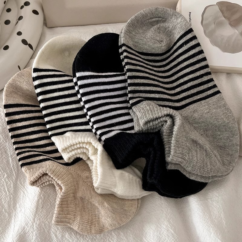 Calcetines invisibles, calcetines anti-deslizantes, calcetines antibacterianos, calcetines de primavera y verano, calcetines breathables, calcetines a rayas, calcetines de mujer