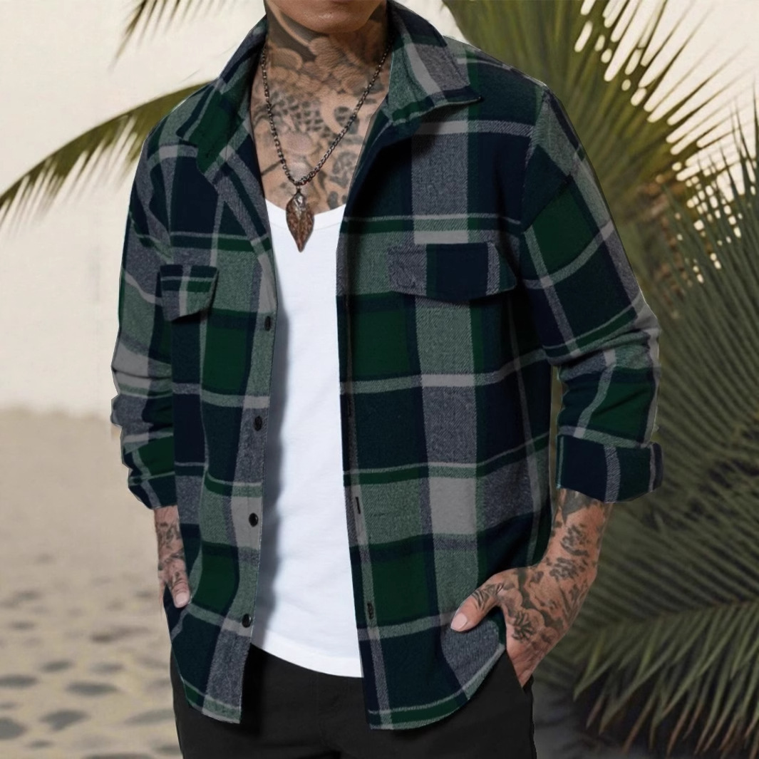 Camicia a quadri uomo maniche lunghe rossa casual ed elegante_voghion.com