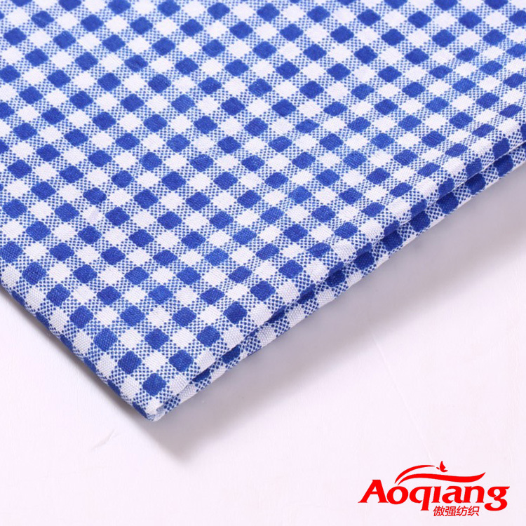 涤纶朝阳格子布 色织全涤黑白细格包边布口袋布劳保里布 厂家批发