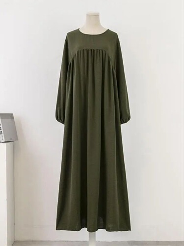 Solid Color Pullover Long Robe Skirt