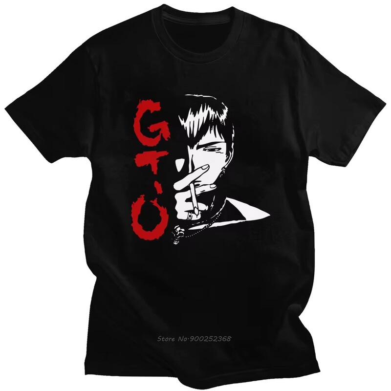 Interesting Anime Great Teacher Onitsuka T-Shirt Men's Short-Sleeve Gto Manga T-Shirt O-Neck Cotton T-Shirt Top